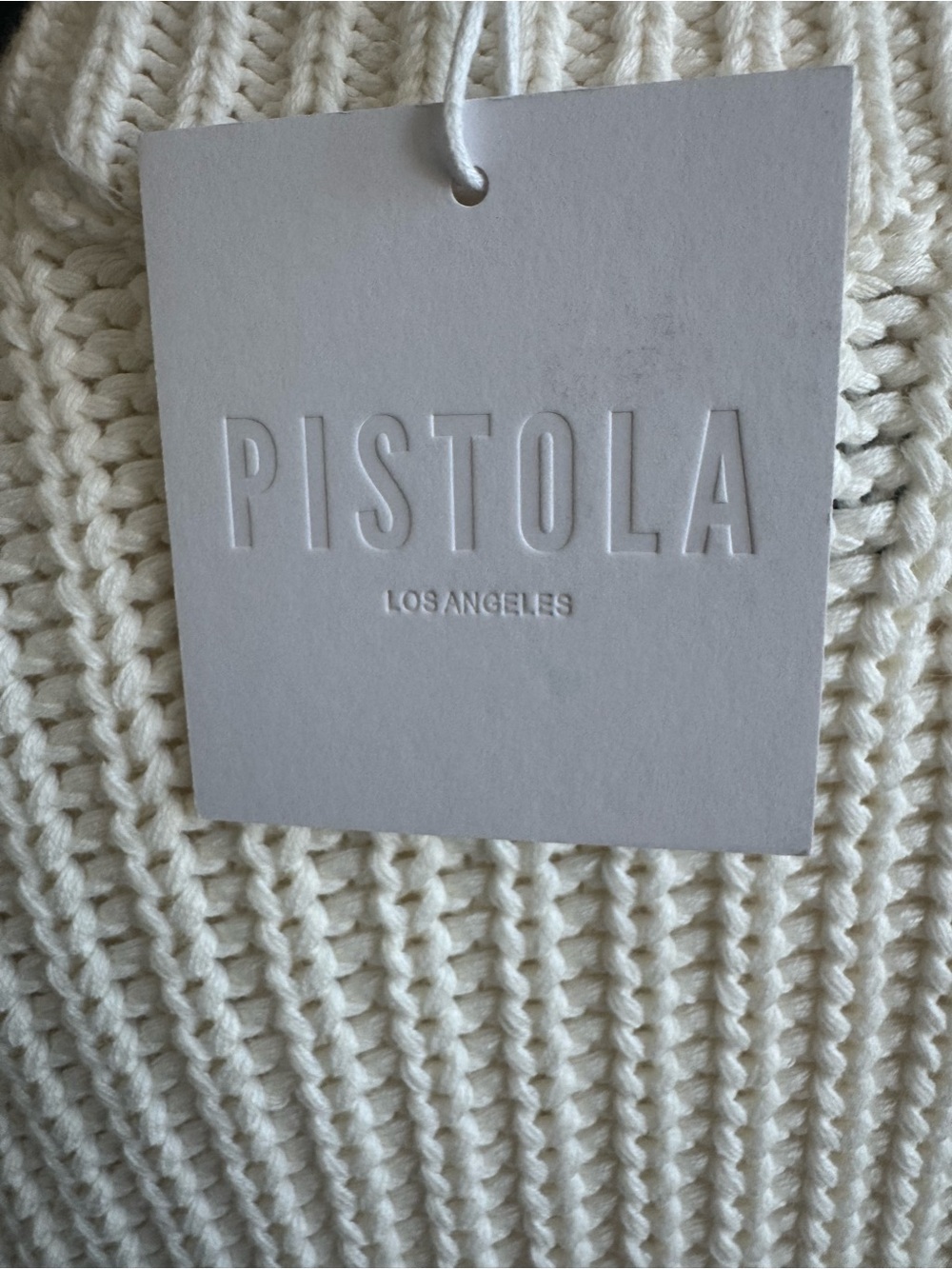Pistola Ecru Helene NWT Chunky Ribbed Split Hem Sweater Cream Cotton Winter - Picture 5 of 8